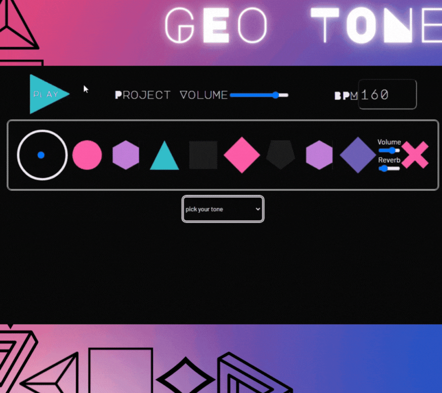 A musical sequencer with vibrant colors is used by a performer, changing properties of the sequencer like which notes and instruments are being played and at what volume.